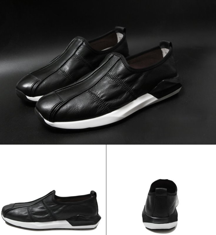 画像2: Men's  leather casual shoes light sole  loafers  slip-on レザーライトソールスリッポンブリティッシュローファーシューズ  (2)