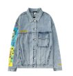 画像1: men's Van Gogh  print  casual denim jacket 　ユニセックス男女兼用ゴッホ　ひまわりプリントデニムジャケットブルゾンGジャン　コート (1)