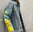 画像3: men's Van Gogh  print  casual denim jacket 　ユニセックス男女兼用ゴッホ　ひまわりプリントデニムジャケットブルゾンGジャン　コート (3)