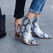 画像4: Women's Leather Chelsea elastic strech boots snake pattern Martin boots  ankle boots スネーク柄ショートシンプルマーチンブーツ ブーティブーツ アンクル (4)