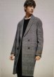 画像4: men's woolen cloth coat jacket ベーシックシンプルチェックロングコート (4)