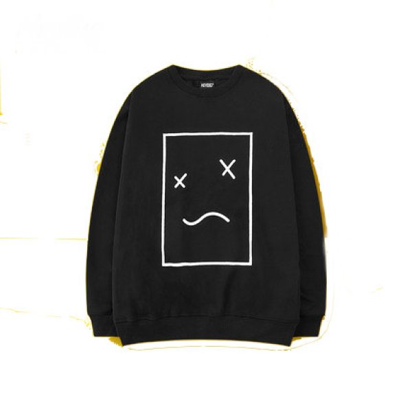 画像1:  men's  men and women round neck Smile face sweatshirt sweater ユニセックス男女兼用 スマイルプリントスウェット　トレーナー (1)