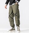 画像3:  Men's cross-colored overalls Harem pants loose  Pants メンズクロス付きルーズパンツ  (3)