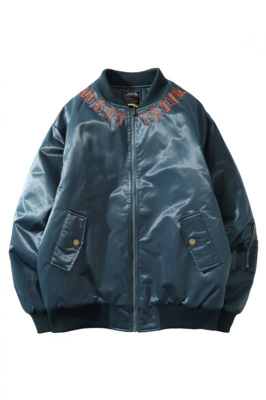 画像1: men's oversize  Baseball Jacket blouson　ユニセッ クス男女兼用レター刺繍スカジャン スタジャン ジャケット (1)
