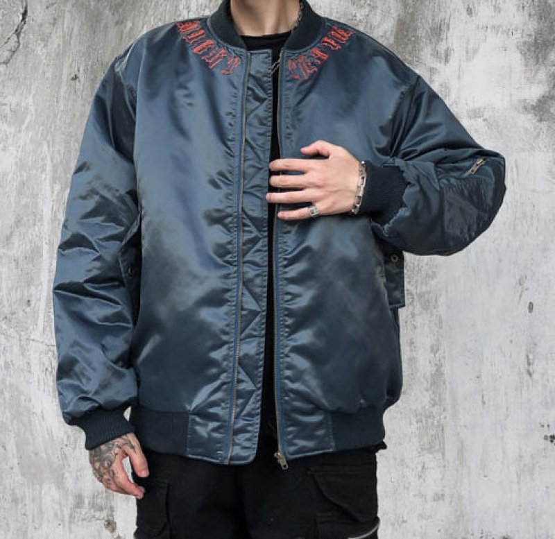 画像3: men's oversize  Baseball Jacket blouson　ユニセッ クス男女兼用レター刺繍スカジャン スタジャン ジャケット (3)