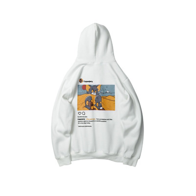 画像2: men's  men and women Tom and Jerry back print hoodie sweater ユニセックス男女兼用 トム&ジェリープリント スウェット パーカー トレーナー (2)