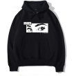 画像3:  Unisex black eye  Round  Streetwear Hoodie Pullover　ユニセックス 男女兼用ブラックアイ　ヘップバーンプリントフード付パーカー  (3)