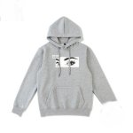 画像5:  Unisex black eye  Round  Streetwear Hoodie Pullover　ユニセックス 男女兼用ブラックアイ　ヘップバーンプリントフード付パーカー  (5)