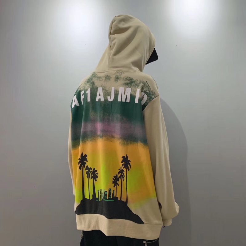 画像4:  men's  men and women coconut tree  print hoodie sweater ユニセックス男女兼用 ココナッツツリープリントスウェットパーカー　トレーナー (4)
