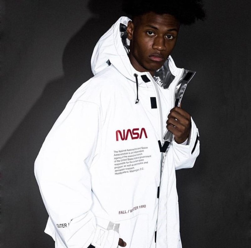 画像10: men's NASA 3M reflective jacket super fire INS same astronaut flight jacketユニセッ クス男女兼用 NASA ナサフライトジャケット コート (10)