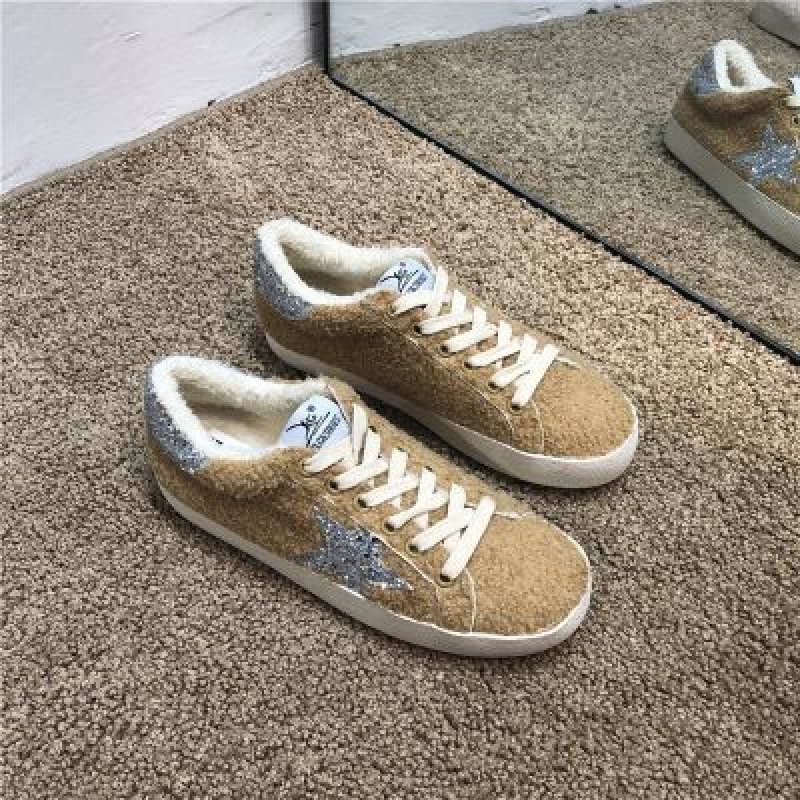 画像5:  women's lamb wool front  Lace-up sneakers casual shoes  ラムウールレースアップスター星付きスニーカー (5)