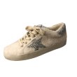 画像1:  women's lamb wool front  Lace-up sneakers casual shoes  ラムウールレースアップスター星付きスニーカー (1)