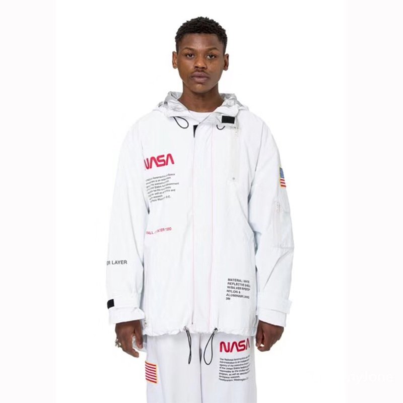 画像9: men's NASA 3M reflective jacket super fire INS same astronaut flight jacketユニセッ クス男女兼用 NASA ナサフライトジャケット コート (9)