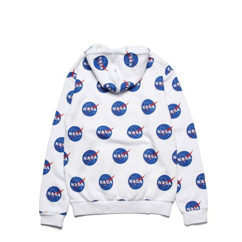 画像3:  men's NASA printing  loose round neck hooded sweater ユニセックス男女兼用NASAナサプリントフーディーパーカー トレーナー (3)