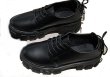 画像4: women's Lace-up platform shoes British loafers slip-ons  レースアップ厚底レザーローファー パンプス バックレースアップリボン (4)