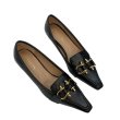 画像2: women's leather square head Heel with bracket pumps with hardwareloafers slip-ons  レザー金具付きヒールパンプス　 (2)