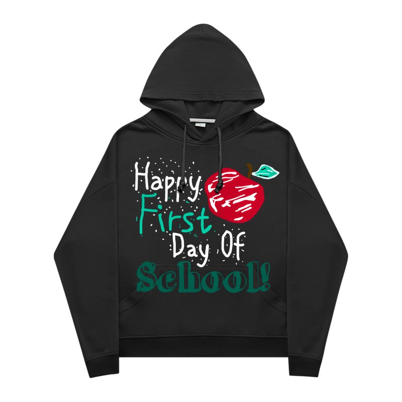 画像2:  men's hand-painted doodle apple hooded sweater   round neck hooded sweater ユニセックス男女兼用アップルリンゴプリントフーディーパーカー　トレーナー (2)