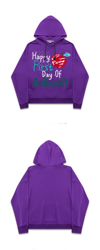 画像5:  men's hand-painted doodle apple hooded sweater   round neck hooded sweater ユニセックス男女兼用アップルリンゴプリントフーディーパーカー　トレーナー (5)