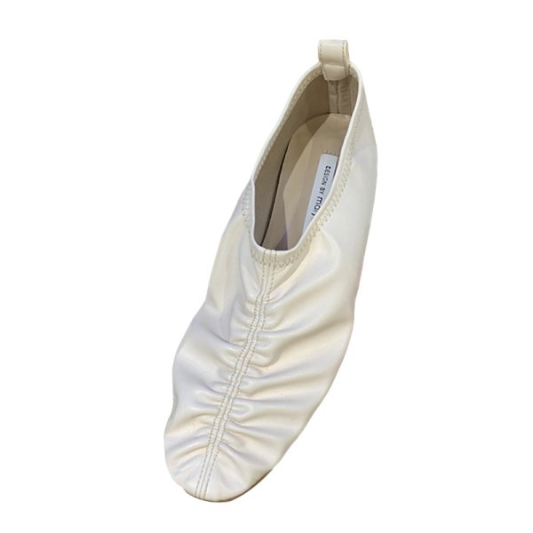 画像1: women's soft leather foot  flat beanie casual shoes slip-ons  フラットビーニーバレーシューズパンプス　 (1)