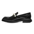 画像2: women's leather pearl patent leather pumps loafers slip-ons  パテントレザーエナメル厚底パール付きローファーパンプス　 (2)