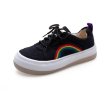 画像5:  women's Canvas sneakers with platform rainbow Low cut sneakers 厚底レインボー付きキャンバススニーカー キャンバスローカットスニーカースニーカー (5)