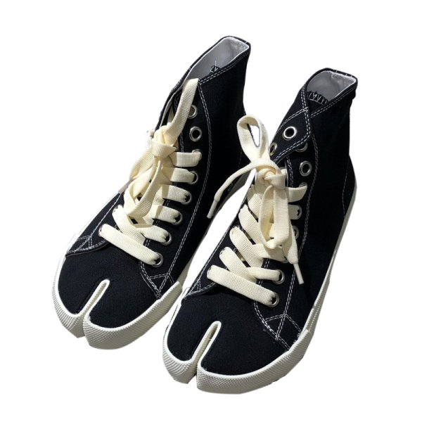 画像1:  women's Tabi split toe canvas high-top sneakers  タービtabiスプリットトゥキャンバスハイトップスニーカースニーカー (1)