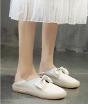 画像6: women's soft leather  flat bow soft sole shoes slip-ons  フラットボウソフトソールパンプス バレーシューズ サンダル (6)