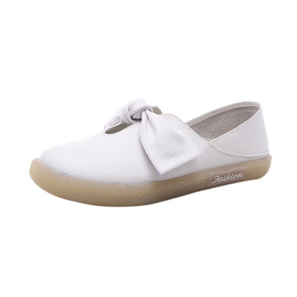 画像1: women's soft leather  flat bow soft sole shoes slip-ons  フラットボウソフトソールパンプス バレーシューズ サンダル (1)