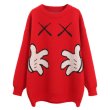 画像4: Women's Mickey Mouse Print Oversize Sweater pullover　ミッキーマウスプリントオーバーサイズセーター プルオーバー (4)