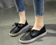 画像8: women's soft leather  flat bow soft sole shoes slip-ons  フラットボウソフトソールパンプス バレーシューズ サンダル (8)