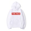 画像3:  men's oversize  round neck hooded sweater men and womenユニセックス男女兼用レッドボックスTHE FACEロゴプリントフーディーパーカー　トレーナー (3)