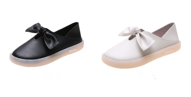 画像3: women's soft leather  flat bow soft sole shoes slip-ons  フラットボウソフトソールパンプス バレーシューズ サンダル (3)