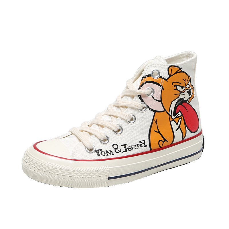 画像3: men's  high cut lace-upTom and Jerry  shoes Sneakers shoes ユニセックス男女兼用 ハイカットレースアップハイトップトムとジェリースニーカー (3)