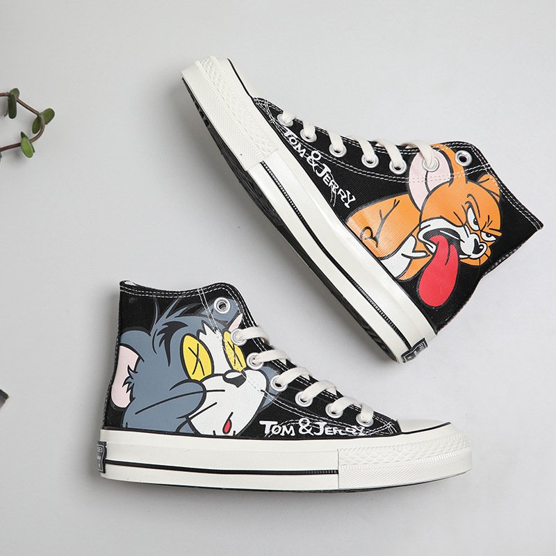 画像4: men's  high cut lace-upTom and Jerry  shoes Sneakers shoes ユニセックス男女兼用 ハイカットレースアップハイトップトムとジェリースニーカー (4)