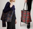 画像3: Woman’s large capacity Check Shoulder tote bag messenger bag　ユニセックス男女兼用トートショルダーチェック柄バッグ (3)