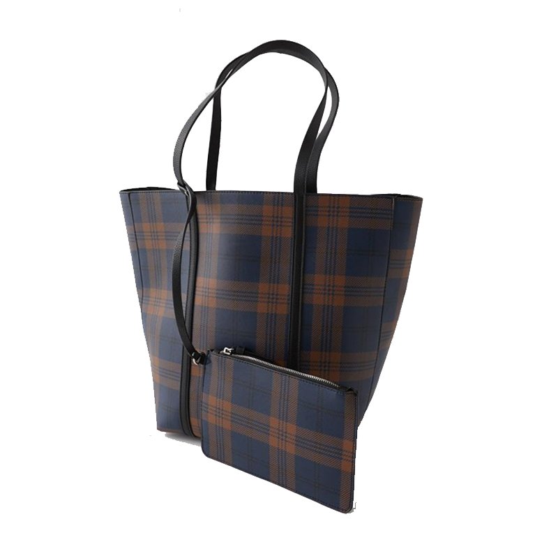 画像5: Woman’s large capacity Check Shoulder tote bag messenger bag　ユニセックス男女兼用トートショルダーチェック柄バッグ (5)