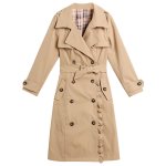 画像1: Ruffled trench coat long coat   フリル付きトレンチコートロングコート (1)