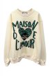 画像4:  men's men and women cat embroidery loose long sleeve sweater ユニセックス男女兼用キャット刺繍プルオーバ ートレーナー (4)