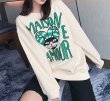 画像3:  men's men and women cat embroidery loose long sleeve sweater ユニセックス男女兼用キャット刺繍プルオーバ ートレーナー (3)