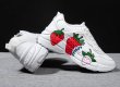 画像2:  women's Strawberry print lace-up platform sneakers  ストロベリープリントレースアップ厚底チャンキースニーカー (2)