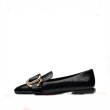 画像5: women's leather  low-heeled loafers square buckle  pumps loafers slip-ons  本革レザースクエアヘッドバックル付きローファーパンプス　 (5)