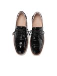 画像5:  women'sPatent leather espadrille lace-up leather loafers sneakers　本革パテント　エナメルレザー厚底エスパドリーユレースアップレザーローファー スニーカー (5)