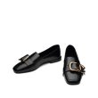 画像3: women's leather  low-heeled loafers square buckle  pumps loafers slip-ons  本革レザースクエアヘッドバックル付きローファーパンプス　 (3)