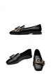 画像7: women's leather  low-heeled loafers square buckle  pumps loafers slip-ons  本革レザースクエアヘッドバックル付きローファーパンプス　 (7)