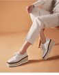 画像10:  women'sPatent leather espadrille lace-up leather loafers sneakers　本革パテント　エナメルレザー厚底エスパドリーユレースアップレザーローファー スニーカー (10)