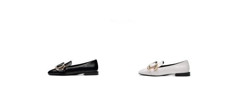 画像8: women's leather  low-heeled loafers square buckle  pumps loafers slip-ons  本革レザースクエアヘッドバックル付きローファーパンプス　 (8)