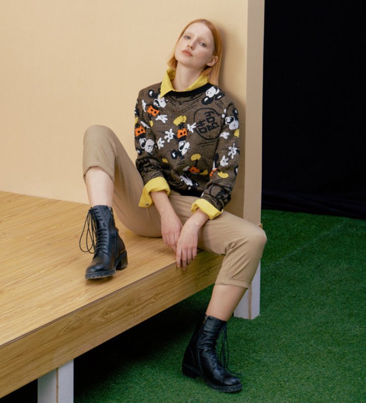 画像6: Women's Mickey Mouse pattern printed sweater  Jacket  ミッキーマウスパターンプリントセーター (6)