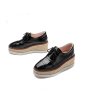 画像3:  women'sPatent leather espadrille lace-up leather loafers sneakers　本革パテント　エナメルレザー厚底エスパドリーユレースアップレザーローファー スニーカー (3)