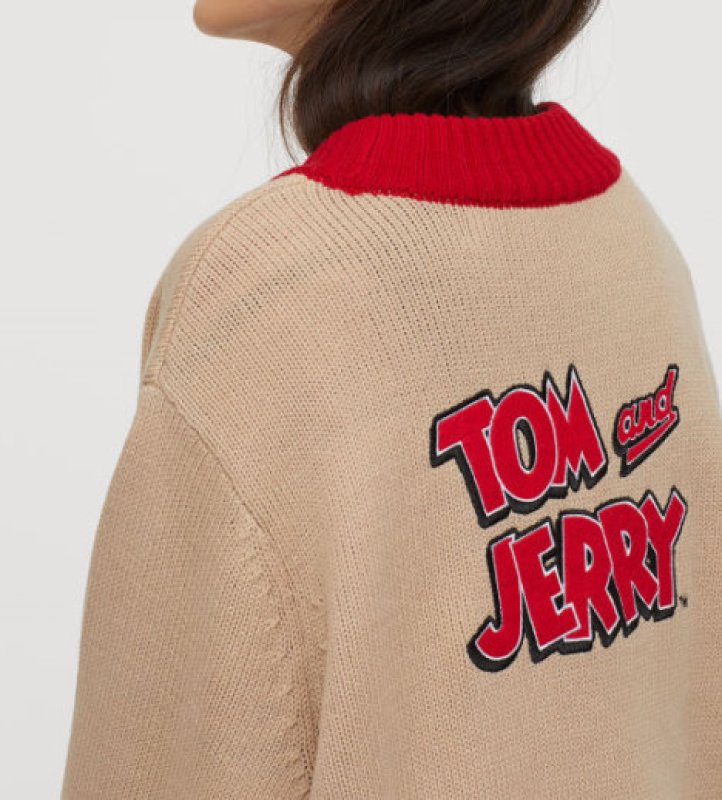 画像4: Women's  Tom and JerryV-neck Loose Knit Sweater Jacket トム&ジェリールーズV ネックカーディガンセーター ジャケット (4)