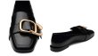 画像6: women's leather  low-heeled loafers square buckle  pumps loafers slip-ons  本革レザースクエアヘッドバックル付きローファーパンプス　 (6)